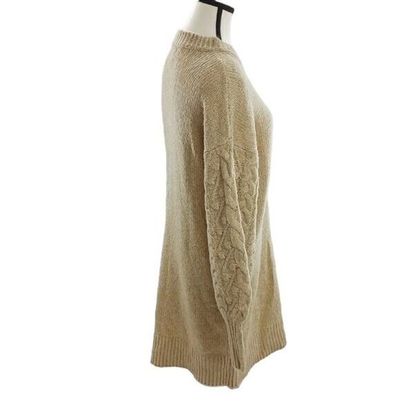 A New Day Sweater Dress Tan Knit Long Sleeve Womens Size Medium - Picture 3 of 5